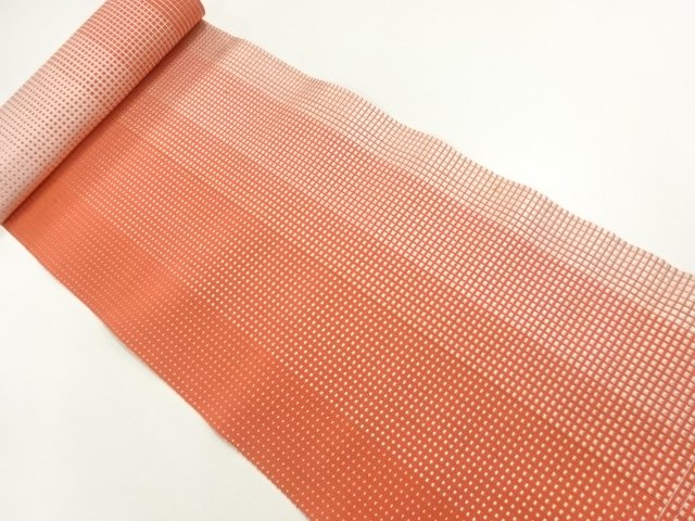 JAPANESE KIMONO / ANTIQUE BOLT FOR HASSUN OBI / WOVEN LITTLE GRID
